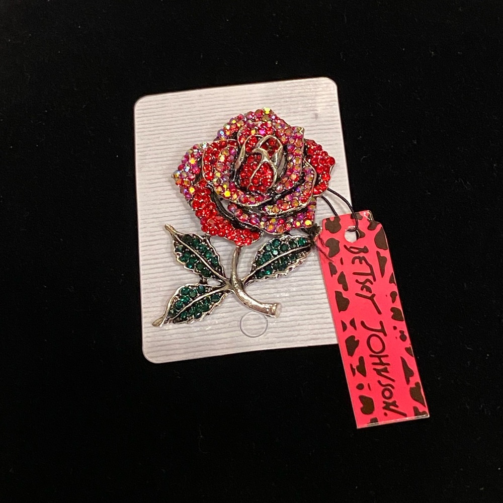 NWT Betsey Johnson Glorious Rose Brooch